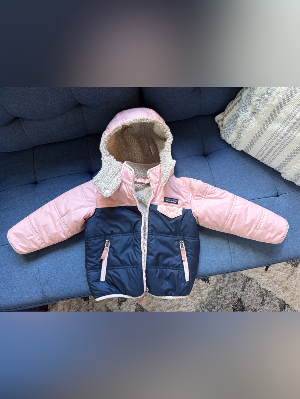 Patagonia Girls 3T Reversible Winter Jacket (slight stain on left arm)